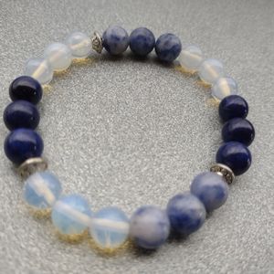 Lapis lazuli, Sodalite and Opalite gemstone bracelet